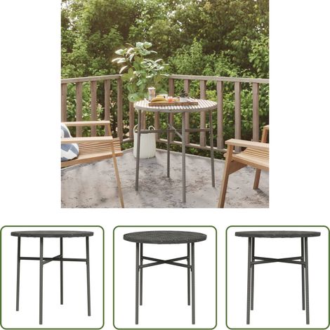 Table ronde extérieur - Table à thé Gris 45 cm Résine tressée (1/5)