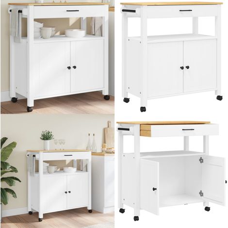 Chariot de cuisine MONZA 84x40x90 cm bois massif de pin - Chariot De Cuisine - Chariot À Légumes - Meuble De Rangement - Mobilier De Cuisine - Chariot Vintage - Home & Living (1/5)