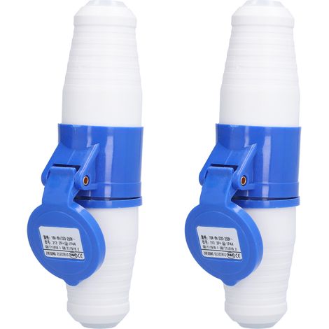 Lot de 2 connecteurs circulaires à 3 broches, monophasés, pour prise industrielle 220-250 V, 16 A, 2P+T, IP44 (1/5)