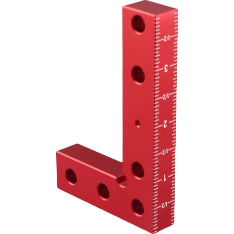 Équerre de précision en alliage d'aluminium repérage centrage perçage goujon bois avec 2 goupilles orange (1/5)