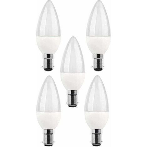 BUNTHAUS 5er-Packung B15 LED-Lampen, 5W Glühlampe, 220V 270 lm, 3000K Tageslicht, B15 Bajonettsockellampe, [Energieeffizienzklasse A+].