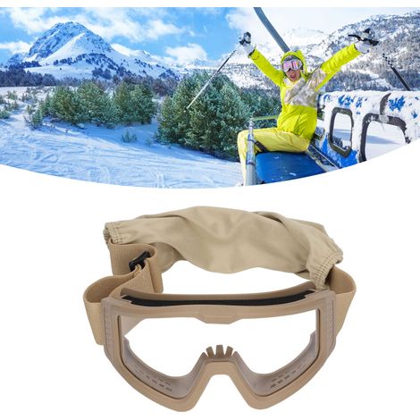 Lunettes de protection renforcées, résistantes aux chocs et offrant une protection UV, avec verres transparents, gris et jaunes traités pour une luminosité accrue. Monture kaki. (1/5)