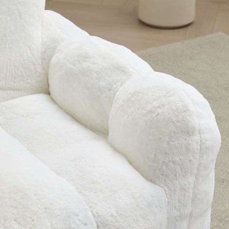 Fauteuil Poire Gonflable pour Adulte, Coussin de Sol Blanc, Sans Montage, Prêt à l'Emploi, Facile à Déplacer, Idéal pour Salon, Chambre et Autres Pièces (1/5)