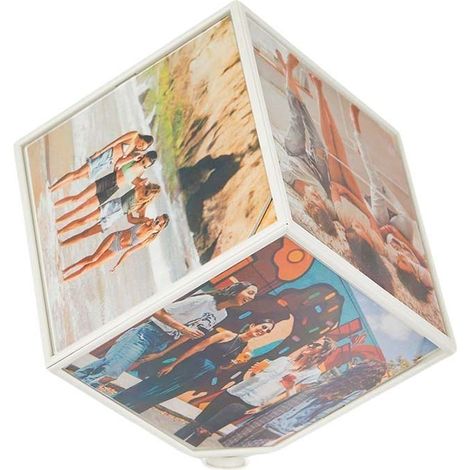 Cadre photo rotatif 6 faces Kube 10 x 10 cm
