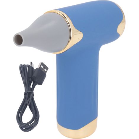 Sèche-cheveux sans fil 60W 4 vitesses, batterie 1100mAh, souffleur portable bleu (1/5)