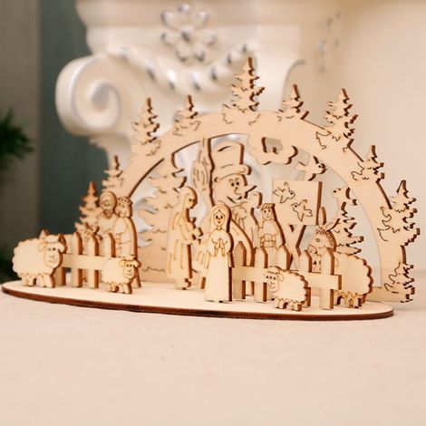 Ornement En Bois - Puzzle 3D À Monter Soi-Même - Décoration De Noël Pour Arbre, Mur Ou Fenêtre - 1 Pièce (1/5)