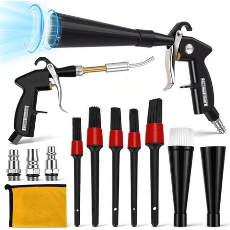 Kit Pistolet Nettoyage Voiture à Air Comprimé, Soufflette Alu (1/5)