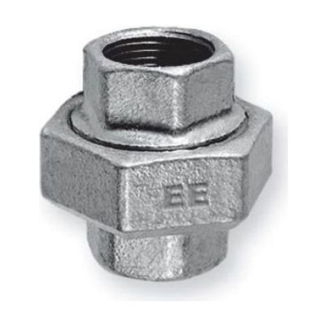 Raccord Union Droit - Acier Galvanisé - 6/4 Pouces - Joint Inclus - Pour Installations Hydrauliques - 1 Pièce