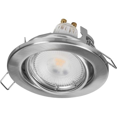OSRAM Spot Set Spot encastré GU10, 4,5W 2700K blanc chaud, orientable, Aluminium Nickel Satiné, GU10 inclus (1/4)