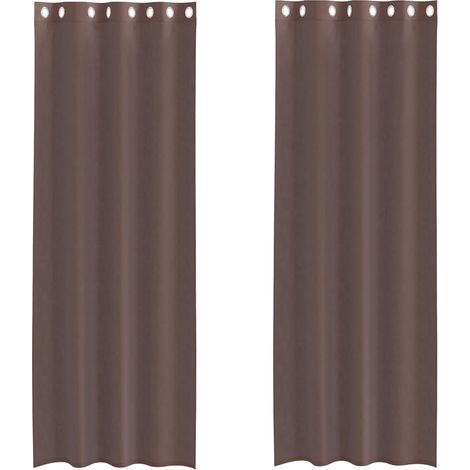 Maison Exclusive - Tende in Voile con Occhielli 2 pz Marrone 140x260 cm