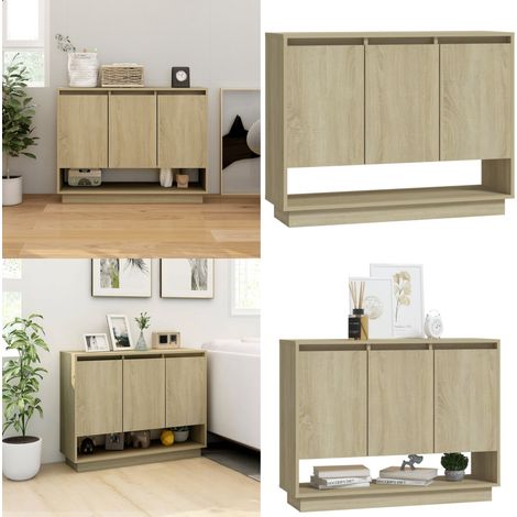 Sideboard Sonoma-Eiche 97x31x75 cm Holzwerkstoff - Sideboard - Wohnwand - Eiche Dekor - Holz Sideboard - Regal - Home & Living (1/5)