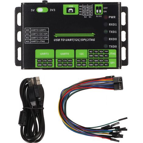 Convertisseur USB vers UART I2C SPI JTAG en Alliage d'Aluminium pour Interfaces Multiples 3.3V/5V Usage Industriel (1/5)
