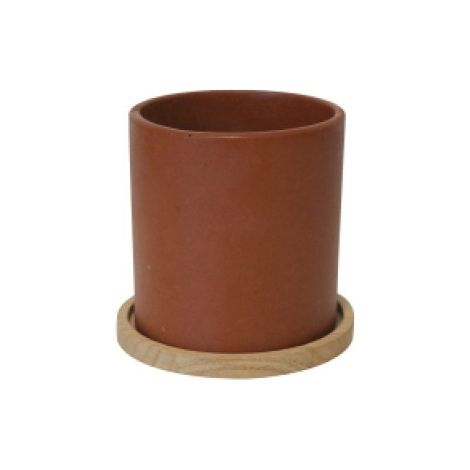 Pot multi-usage en brique reconstituée rouge 9 x 9 x 9 cm (1/5)