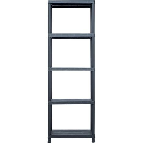 Étagère de rangement Noir 125 kg 60x30x180 cm Plastique (1/5)