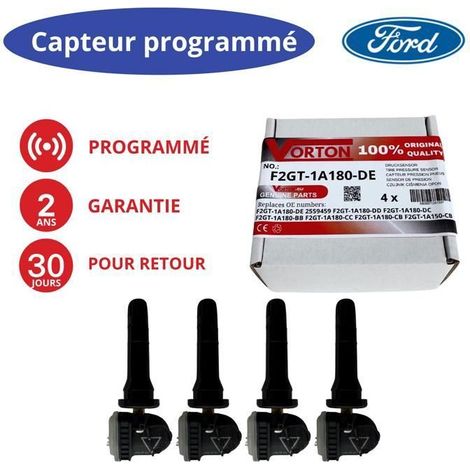Pacchetto di 4 sensori TPMS Ford 433 MHz preprogrammati - compatibili con Focus Mk4, Fiesta Mk8, Kuga, Mondeo, Mustang
