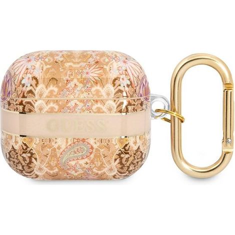 Guess GUA3HHFLD Cover per AirPods 3, cinturino oro/oro con motivo paisley. (1/3)