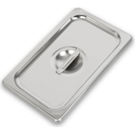 VERTES GN Tapa 1/4 Gastro Norm Gastronorm (acero inoxidable, higiénico, resistente a los arañazos, resistente a temperaturas de -40° a +300°C, con asa, para baño maría y uso versátil en restauración)