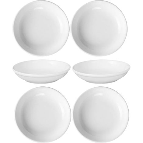 6 Pièces Porte-fondants en Céramique Blanche, Plat Rond Solide et Polyvalent pour Chauffe-Cire Aromathérapie, Accessoires de Remplacement Élégants à Usage Domestique (1/5)