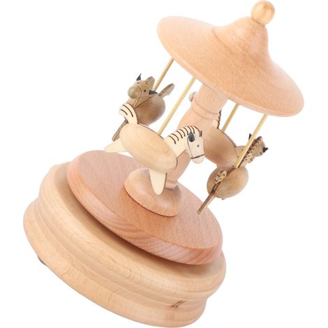 Boîte à musique vintage en bois, magnifique boîte à musique en forme de cheval, artisanat en bois, cadeau de Noël, décoration intérieure (1/5)