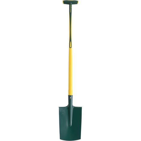 Bêche à rebord manche pomme 100 cm, Tête Acier Trempé, Bord Arrondi, Repose-Pieds, Douille robuste, Conseillées pour les sols légers ou peu collants, sans cailloux (1/5)