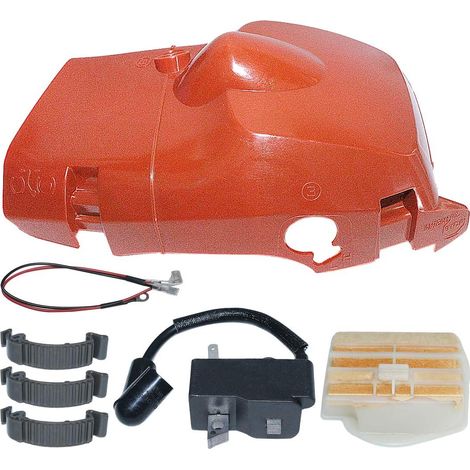 Kit de clip de couvercle de cylindre supérieur, bobine d'allumage et filtre à air pour Husqvarna 445 450 445E 450E Tronçonneuse Remplace 504571401,544080803 (1/5)