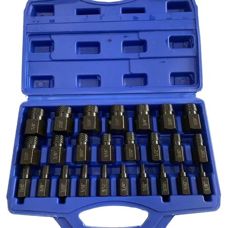 25 Pièces Extracteur de Vis Ecrou Antivol, Extracteur de Vis Cassée Haute Dureté, Extracteur de Goujon Multifonctionnel pour Enlever Les Boulons, Rouillés Et Arrondis