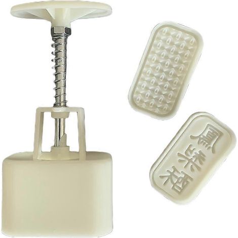 Moule à Mooncakes 50g avec Emporte-pièce et 2 Tampons Rectangulaires pour Pâtisserie (1/4)