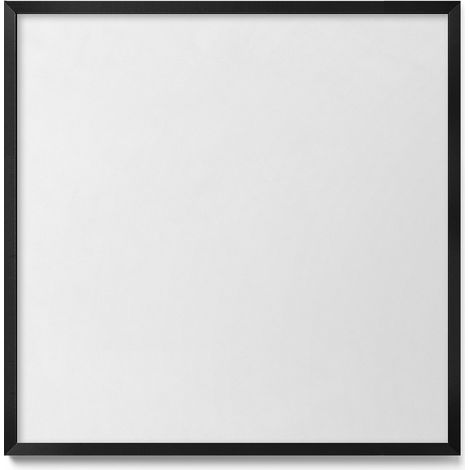 Tableau Magnétique en Métal pour Aimants - Motif Couleur blanche - Minimaliste - Cadre Noir - 50x50 cm - Tableau Métallique Aimanté
