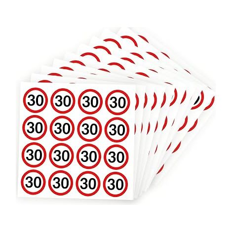 autocollants décoratifs rouge blanc panneau signalisation anniversaire homme cadeau (1/4)