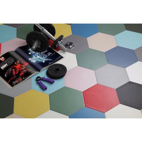 Carrelage grès cérame effet uni HEXAGONE HEX BASIC 25x22cm Hexagone 25x22 cm Blanc cassé - Mat - boîte de 1.04 m2 (1/5)