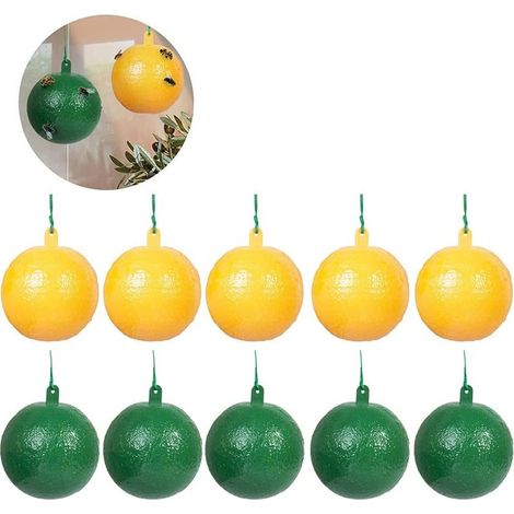 10 Morceaux De Piège à Mouches, Piège à Base D'insectes à La Mouche, Fruits Flyflow 360 ° Collant Boule De Mouche Rond Chute Collante, pour La Cuisine Extérieure Intérieure (1/4)