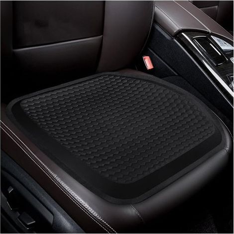 Coussins de siège avant auto, coussins de siège auto en gel, coussins de siège respirants rembourrés double couche, coussins de siège alvéolés en gel rafraîchissant (noir). (1/5)