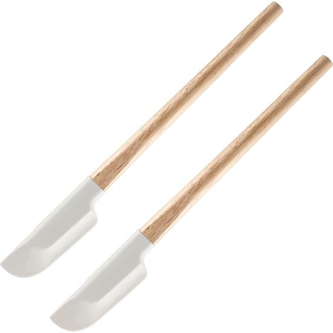 2 Stück Silikon Spatel Klein,Teigschaber Klein Schmal Küche,Silikonspachtel Mit Holzgriff,Kleine Schaber Schmal,Küchenschaber Flexibel,für Backen Mischen Kochen Rührwerkzeuge (1/5)