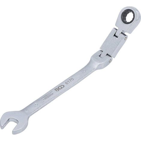Clé Mixte à Cliquet Pliable 10 mm - Double Articulation - Précision et Maniabilité - Acier, Zones Difficiles - D-Work
