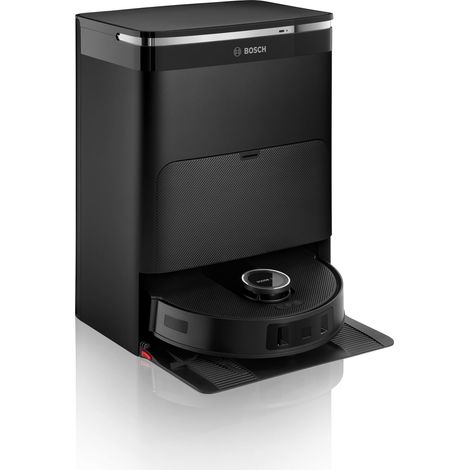 Bosch Spotless Max Robot Aspirapolvere e Lavapavimenti, Potenza 11.000 Pa, Panno Rotante Estensibile, Stazione Autopulente, Navigazione Smart Vision, App Home Connect, Nero (1/5)