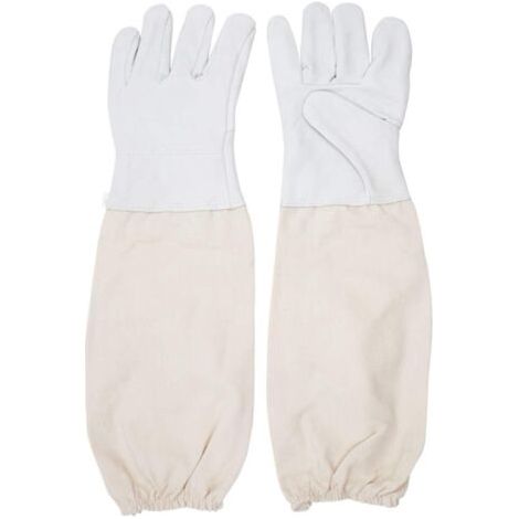 QORVA-(M) Gants de protection en peau de mouton pour apiculteurs, gants universels en cuir pour apiculteurs avec housse ventilée, gants anti-piqûres, outils d'apiculture