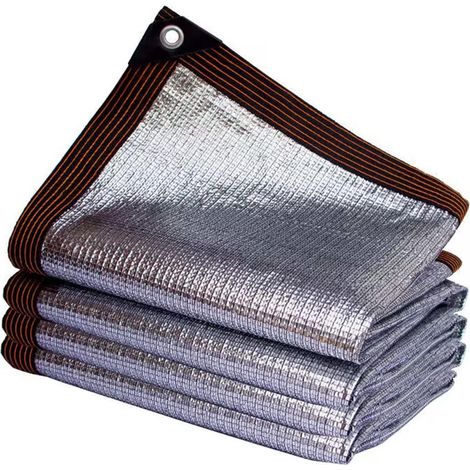Filet D'ombrage en Aluminium,Shade Net,Tissu D'ombre Résistant Aux UV,Voile D'ombrage Coupe-Vent, Argent (2x3m) (1/5)