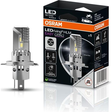 1x ampoule Bi-LED H4 & H19 OSRAM LEDriving EASY Gen2 - 12V 19W 64193DWESY2-1HB - P43t / PU43t-3