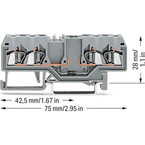 WAGO Diodenklemme 4-Leiter 280-815/281-411 100 Stk