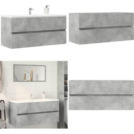 vidaXL Waschbeckenunterschrank Betongrau 100x38,5x45 cm Holzwerkstoff