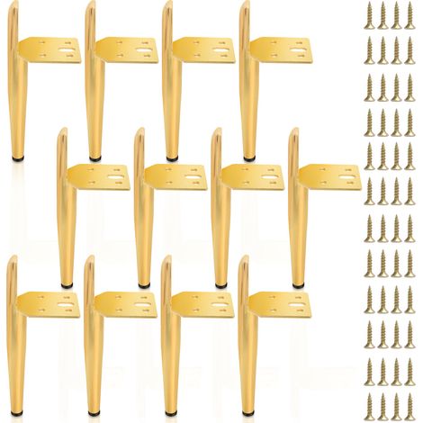 Randaco 8pcs mobili piedi gambe regolabili metallo 130 mm gamba regolabile oro (1/5)