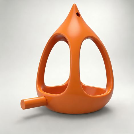 Mangeoire à oiseaux compacte sphérique avec trous de drainage, conception anti-accumulation d'eau pour petits oiseaux comme les moineaux et les colibris — Tangerine (1/5)