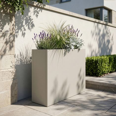 Pflanzkübel Vaargel 82x90x30 cm verzinkter Stahl Knoblauchbeige [casa.pro] (1/5)