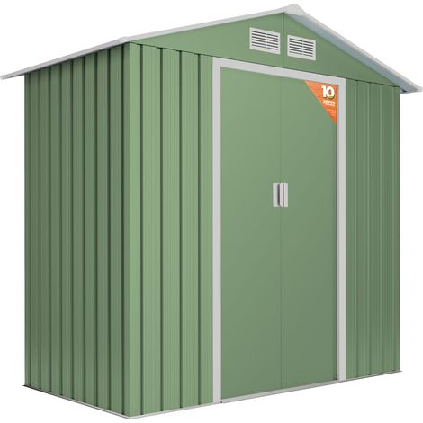 Gartenhaus Wasabi Light Green 2,57 m2 - 10 Jahre Garantie - 196x131x196cm Metall-Schuppen