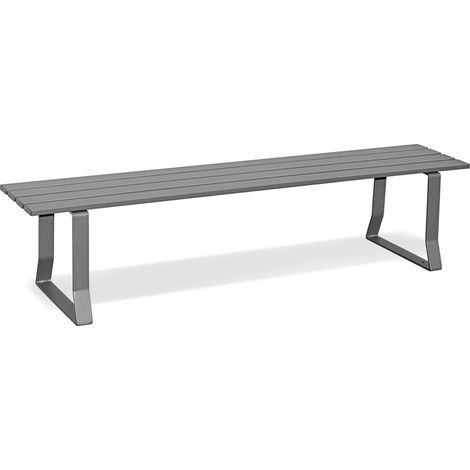 Andrys Panchina Giardino senza Schienale 190x50x42 - Tubo Rettangolare Grigio