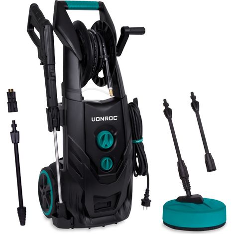 Vonroc – Nettoyeur haute pression électrique 2500W – 195 bars – Débit 468 l/h – Tuyau 8m – Moteur induction – Réservoir détergent intégré