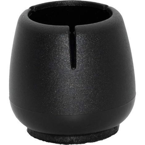 Sollbry 28 Stück schwarze runde Filzgleiter für Stuhlbeine aus weichem PVC mit gepolsterter Filzrückseite, Größe 12–16 mm, 1/2 Zoll bis 5/8 Zoll (1/5)