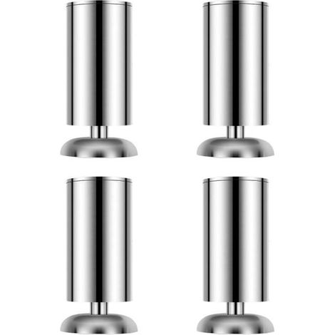 Pieds de meuble - Inox - Lot de 4 - 50 x 50 x 80 mm - Sûrs et silencieux - Idéal pour armoires (1/4)