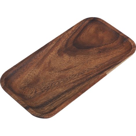 Plateau élégant en bois pour sushis, amuse-gueules, salades et desserts, idéal pour la maison et les restaurants (25 x 12,5 x 2 cm). (1/5)