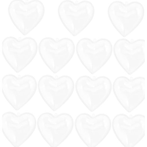 15 Pièces Boîte Forme de Cœur Transparente avec Côtés Convexes Boîte à Bonbons à Remplir ou Décorative (1/5)